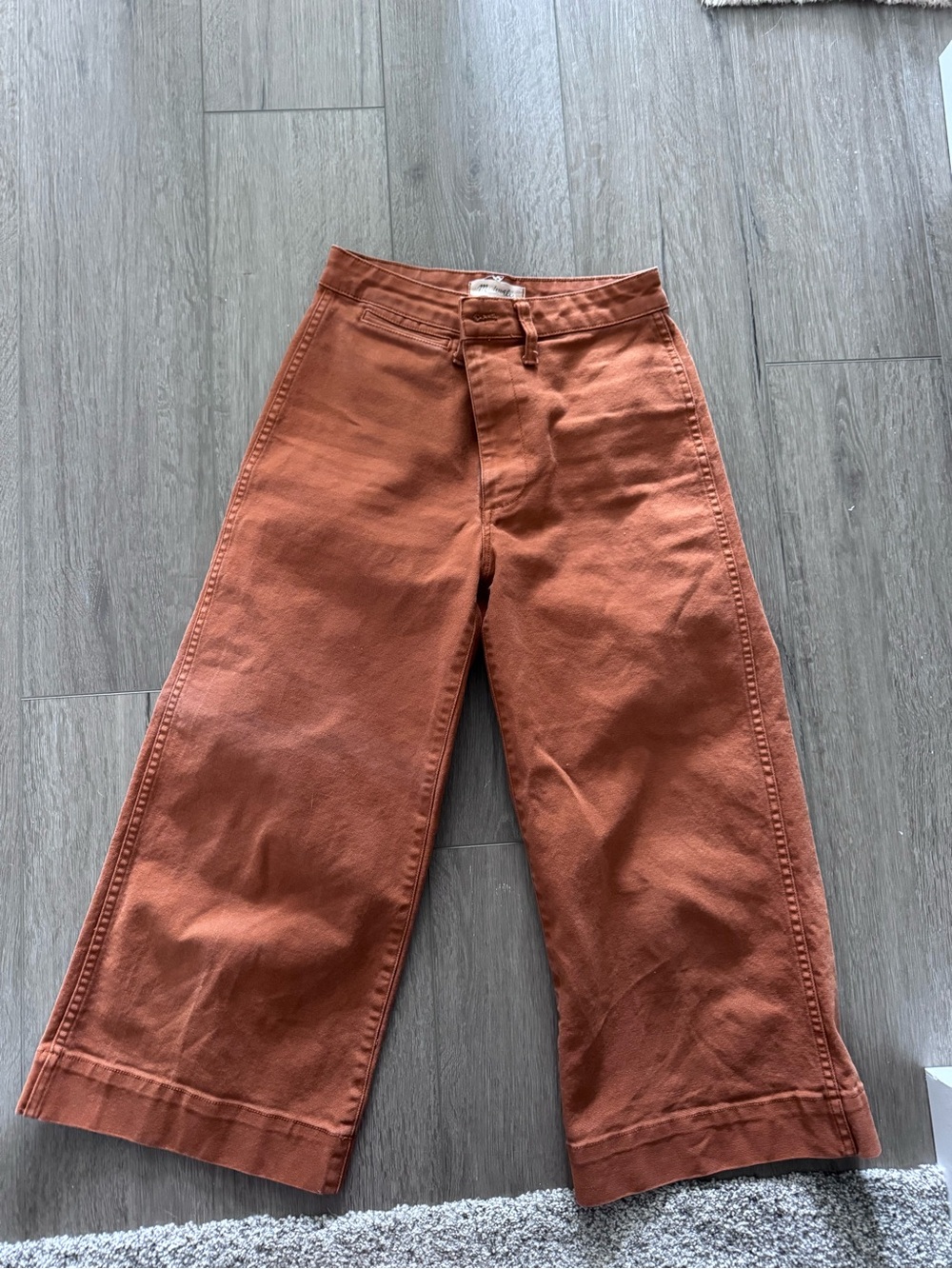 Madewell Wide-Leg Pants in Rust Orange